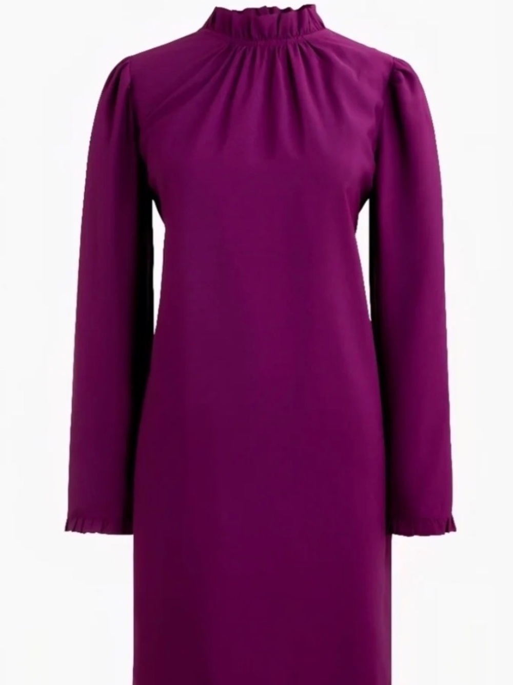 J. Crew Factory Purple Ruffleneck Shift Dress Size 4